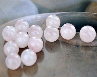 Quartz round beads pink gem stone, gemstone
