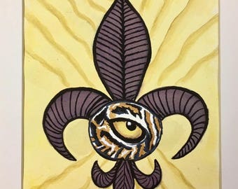 Tiger Eye Fleur de Leis