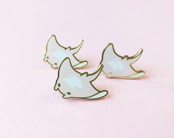 galaxy manta ray hard enamel glitter pin