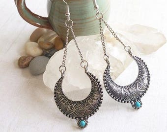 Tribal Dangle Earrings, Gypsy Boho Earrings M06