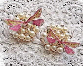 Reneabouquets Dragonfly Set ~Pink Champagne Dragonflies