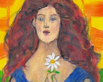 Print Art | "The Sun" | Acrylic Painting Tarot Card Size Original Art Print available in 2.75" x 4.75" or 4" x 6"