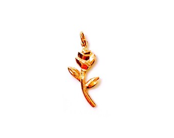 14K Gold Rose Pendant, Rose Charm, Solid Gold Rose Charm, Gold necklace, Rose Jewellery, Rose gold, yellow gold, white gold, Rose necklace