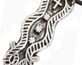 Voodou Veve Damballah Serpents Symbol for Courage - Fine Silver Talisman Pendant - Necklace - Keyring - VooDou Symbol for Courage Pendant