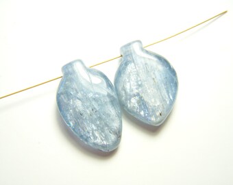 Large Sky Blue Kyanite Leaves - Pair - 19 to 20.5mm