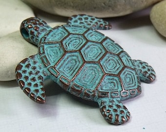 Greek Mykonos Sea Turtle Pendant