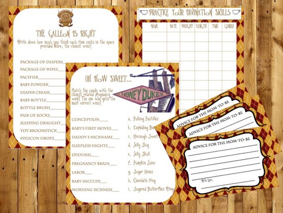 harry potter baby shower game pack harry potter games harry