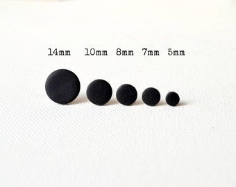 Black studs, matte black earrings, earrings for men, unisex, matte black studs, round studs, black stud earrings, mens earrings, mens studs