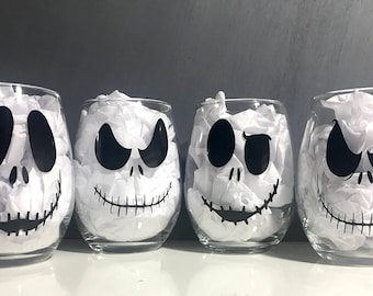 extra large jack skellington doorway decal free us shipping stemless wine glass decal size chart