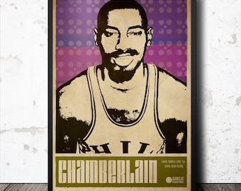 Wilt Chamberlain Basketball Sports Art Poster