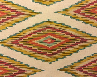 Linen Southwestern Fabric Navajo Blanket Design in Sand Colordaze Linen by Moda Fabrics 1 yard