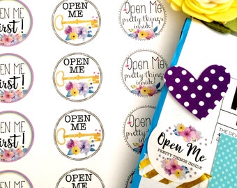 Open Me, Open Me Pretty Things Inside, Open Me First...Floral & Colorful Shipping Stickers