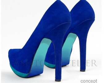 Custom hand painted Solid Color, Metallic or Ombre heels