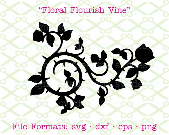 Download Floral Flourish SVG Dxf Eps & Png. Digital Cut Files for
