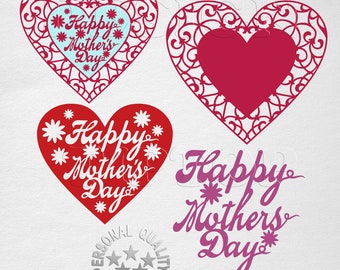 Download Mother's heart SVG DXF EPS Silhouette File Cameo