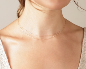 ALEX Necklace • Delicate Chain • Layering Necklace, Choker Necklace, Simple Chain Necklace, Wedding Gift, Dainty Chain Necklace, Thin Chain