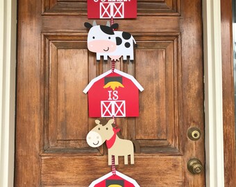 Farm Door Sign - Farm Birthday - Farm Banner - First Birthday - Barnyard Bash - Farm Birthday Banner - Farm Party - Farm Theme