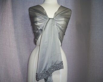 Beaded shawl wrap stole scarf, evening shawl, mother of the bride shawl, fancy dinner scarf, shawl for wedding, evening wear, shawl, wrap,
