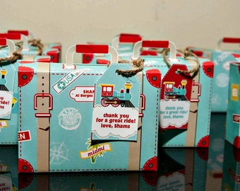 DIY Printable Suitcase Favor Box by Mulberry Paperie - Choo Choo Train