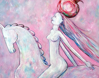 Original artwork figurative art horse painting oil on canvas contemporary wall art by Elisaveta Sivas