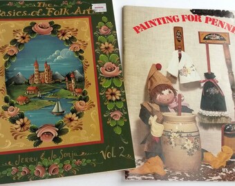 Folk art sampler tole painting books, tole painting patterns, vintage tole patterns, craft painting books