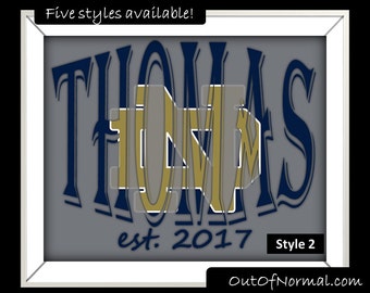 Notre Dame Fighting Irish Custom Last Name Photo Wedding Gift, Anniversary, Man Cave, Wife, Denver, Personalized for you, multiple styles