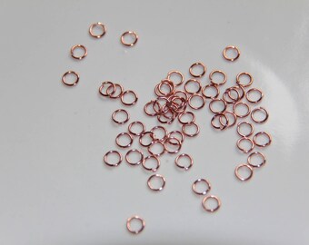 50 jumprings open rose gold plated