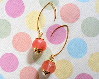 Pink Cherry Quartz Earrings (4089)