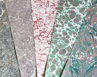 5 Hand Marbled Papers 50cm x 75cm