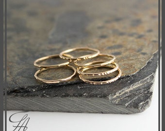 Gold Band Ring, Stackable Ring, Hammered Ring, Gold Ring, Band Ring, Staking Gold Ring, Dainty Stacking Ring, Stackable Ring, Gift For Her