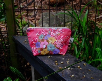 Project Bag Canvas Makeup Bag Instax Case Japanese Fabric Bag Kimono Fabric Floral Pouch Large Make Up Bag Floral Purse Organizer Pouch