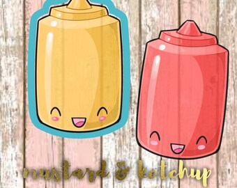 ketchup and mustard ( 1 cookie cutter)
