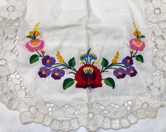 Vintage Embroidered Hungarian Apron, Childs Apron