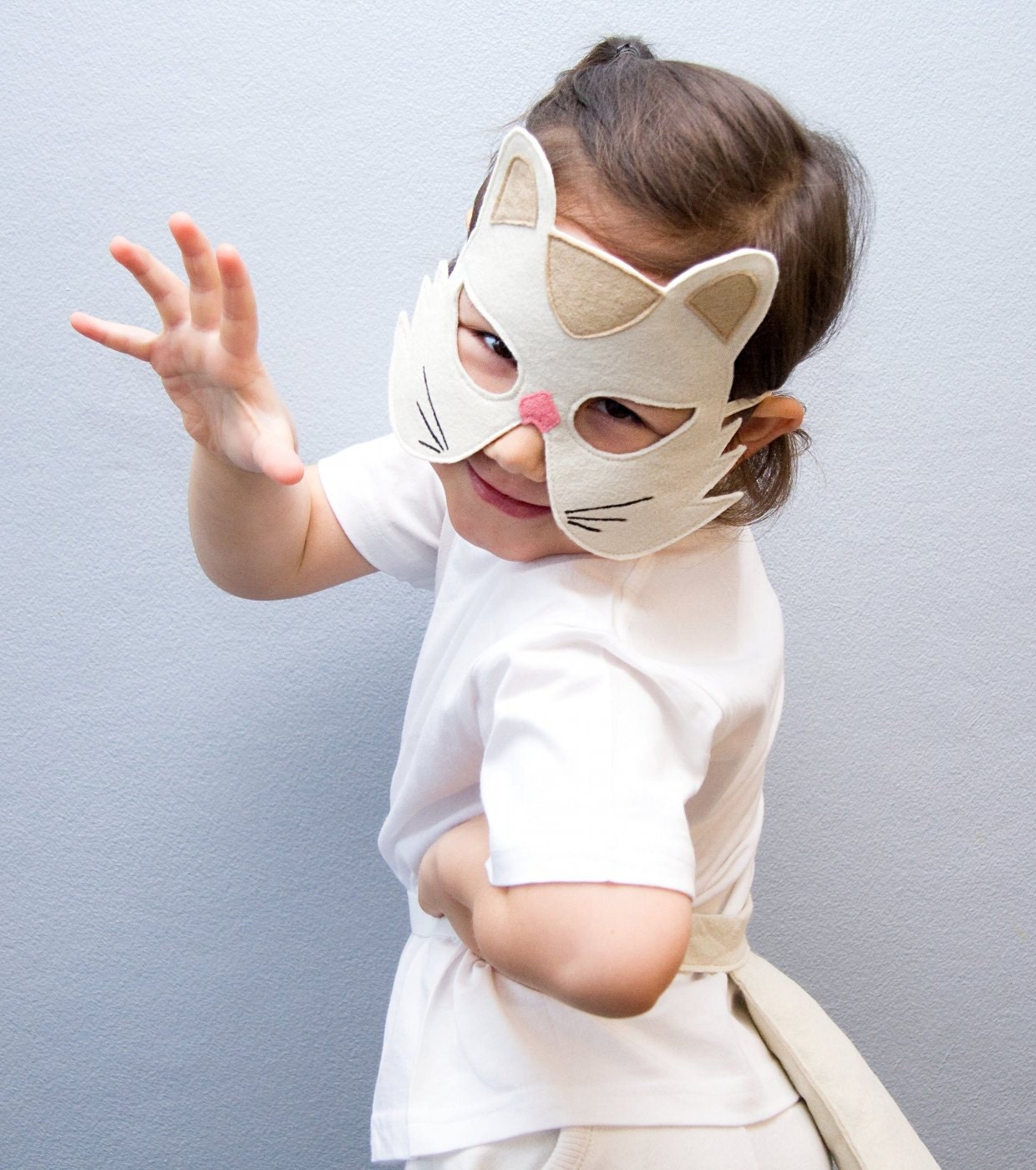 Cat Mask Kids Mask White Cat Mask Carnival Mask Halloween