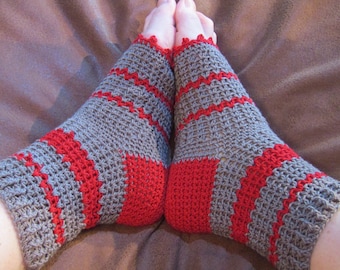 Pedicure Socks, Flip Flop Socks, Pedi Socks, Toe-less Socks, Yoga Socks,Gift For Her, Gray Red Pedi Socks