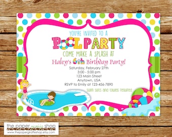 Pool Party Invitation | Pool Party Birthday Invitation | Pool Party | Summer Party | Kids Pool Party | Pool Birthday Party