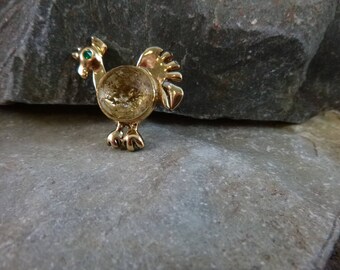 1950s Itty Bitty Extra Tiny Very Cute Thanksgiving Turkey Vintage Mid Century Pin
