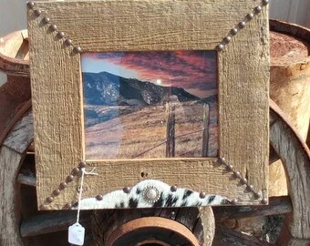 Western hide frame. One of a Kind unique