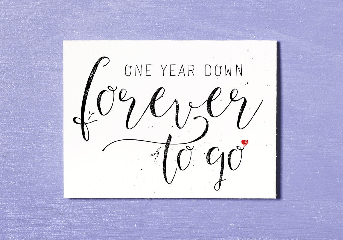 First Anniversary Card Love Card Instant Download Printable