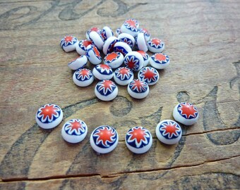 Cabochon Vintage Venetian Millefiori Small Glass Cabochon (6) ET114-12