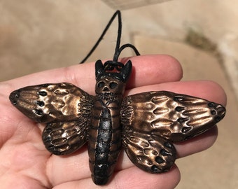 Polymer Clay Death's Head Moth