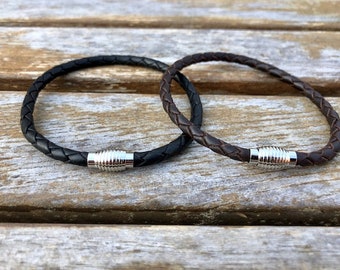 Silver Tone Magnetic Clasp for 4mm Leather Cord 4 mm Round Leather Cord Barrel Magnetic Clasp MC-30