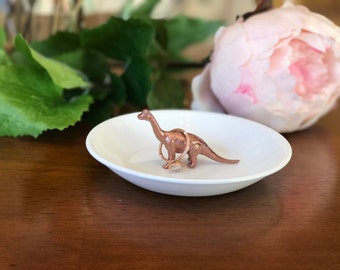 Dinosaur Jewelry Holder, Gold Dinosaur Ring Holder, Catch All, Jewelry Dish, Home Decor