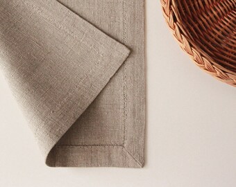 Rustic burlap placemat - linen placemats - place mats for farmhouse table setting by Linenspace | 0074