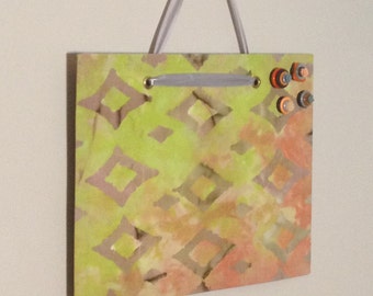 fabric covered magnet board 12X10 batik print