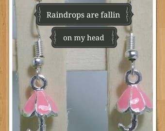 PINK UMBRELLA EARRINGS