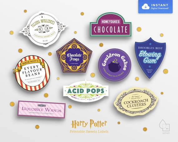 harry potter party printable candy labels