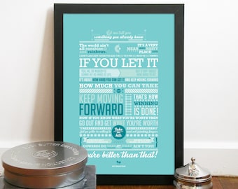 Rocky Poster inspired quote from rocky Balboa movie inspirational quote Poster typography art print Rocky inspirational speech to his son