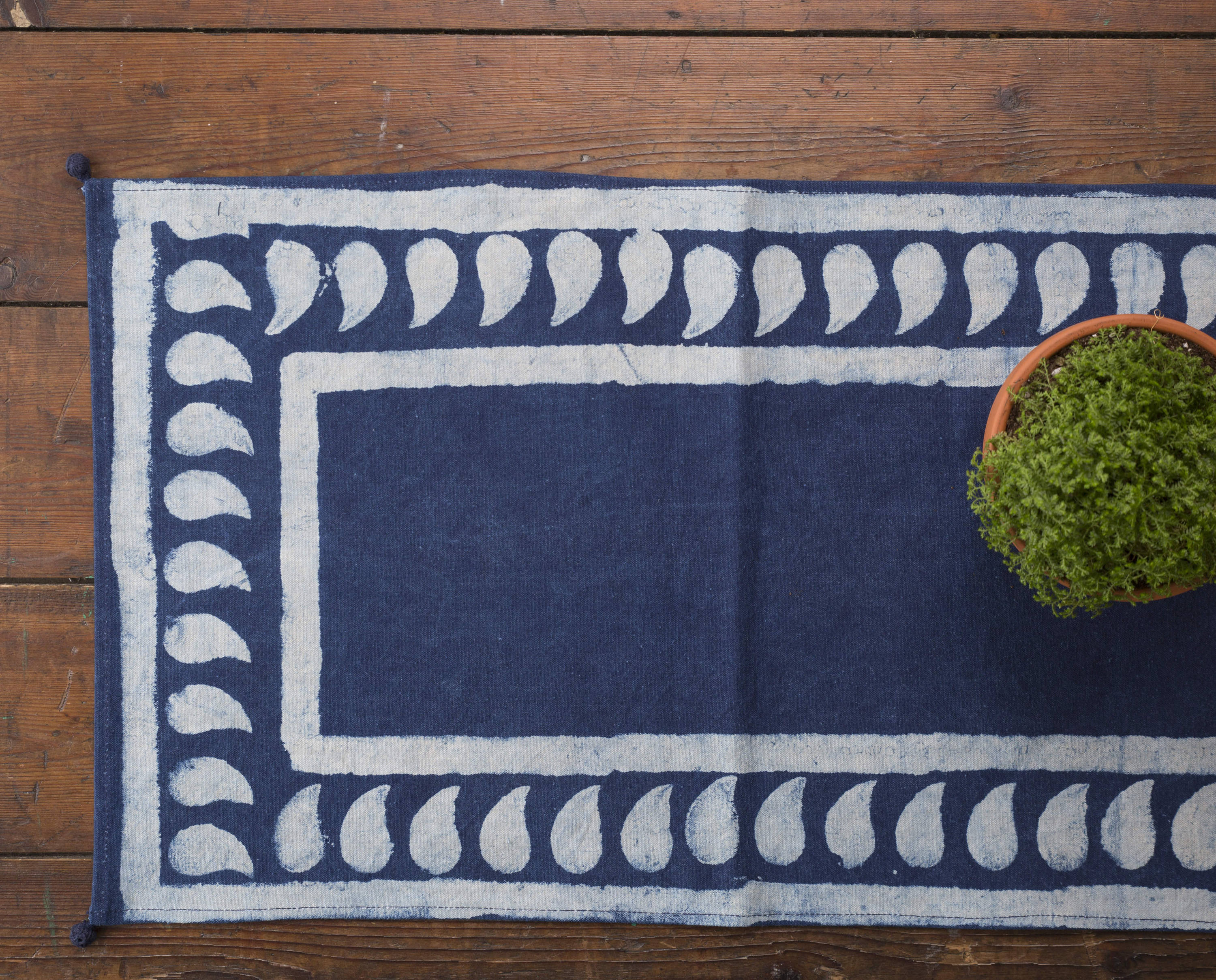 Table Runner table linen Block Print 12 x 60