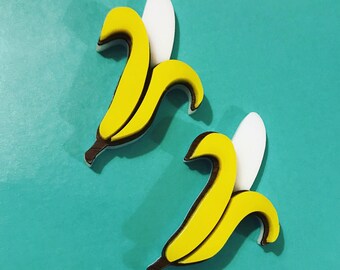 Banana Earrings, Go Bananas, Fun Jewelry, Nickel-Free Posts, Pop Art